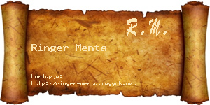 Ringer Menta névjegykártya